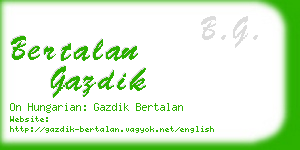 bertalan gazdik business card